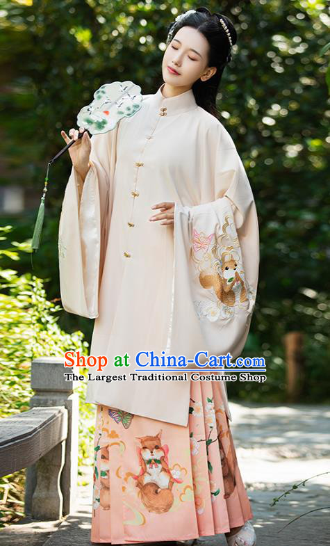Ancient China Noble Countess Costumes Traditional Ming Dynasty Court Women Embroidered Clothing