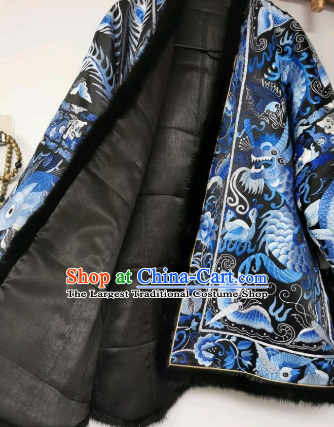 China Tang Suit Cotton Padded Jacket National Winter Coat Traditional Embroidered Costume