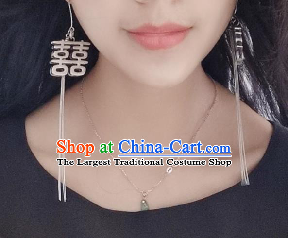 Handmade Silver Earrings Traditional China Ethnic Ear Accessories Wedding Jewelry for Women
