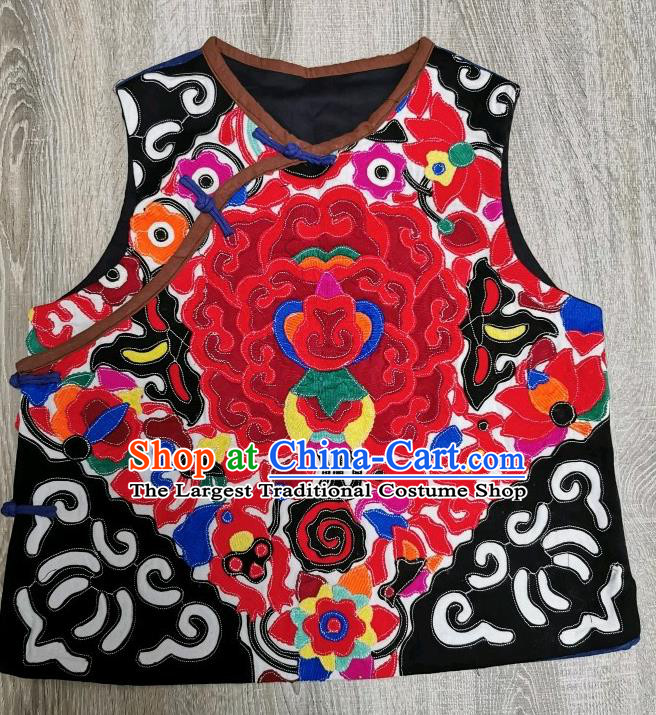 Top Grade China Traditional Upper Outer Garment Waistcoat Tang Suit Embroidered Vest