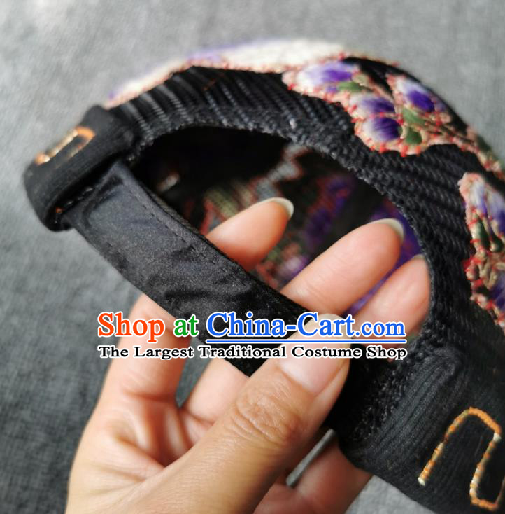 Handmade China National Headwear Traditional Qing Dynasty Hat Accessories Embroidered Skullcap
