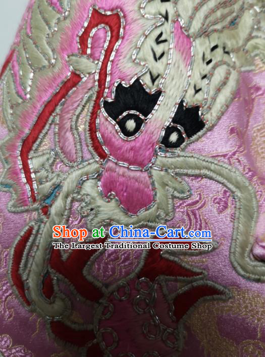 China National Embroidered Dragon Pink Silk Vest Traditional Tang Suit Upper Outer Garment Women Waistcoat