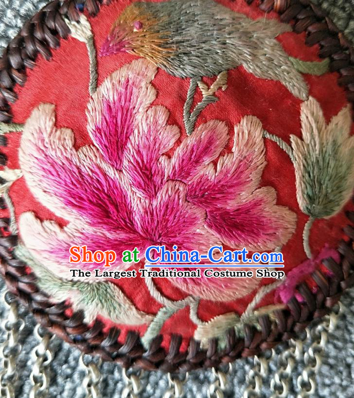 China Traditional Ethnic Bells Tassel Necklace Accessories Handmade Women Jewelry National Embroidered Silver Flower Necklet