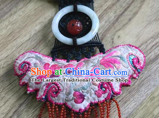 China Traditional National Bells Tassel Necklet Handmade Accessories Ethnic Women Embroidered Necklace Jewelry