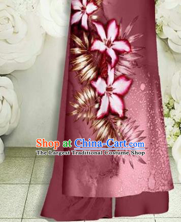 Vietnam Cheongsam Ao Dai Clothing Traditional Oriental Fashion Vietnamese Female Classical Wine Red Qipao Dress with Pant