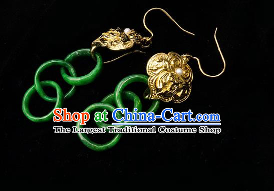 Top Grade Chinese Classical Pearl Earrings Traditional Cheongsam Accessories Handmade Jade Ear Jewelry