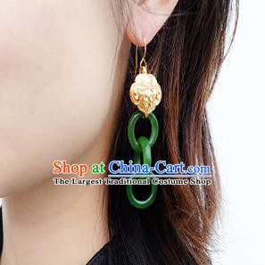 Top Grade Chinese Classical Pearl Earrings Traditional Cheongsam Accessories Handmade Jade Ear Jewelry
