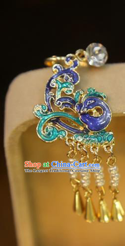 Top Grade Chinese Handmade Blueing Ear Jewelry Traditional Accessories Classical Earrings