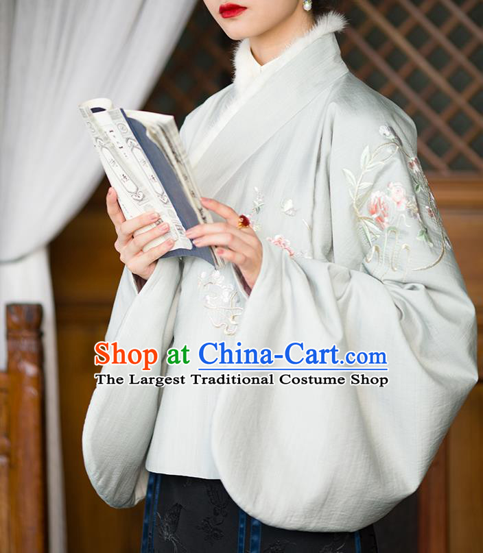 China Tang Suit Cotton Padded Jacket Traditional Upper Outer Garment Ming Dynasty Clothing for Women