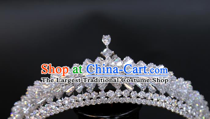 Top Grade Handmade Wedding Zircon Royal Crown Europe Princess Hair Jewelry Accessories