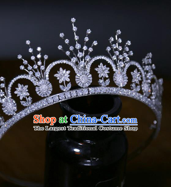 Top Grade Zircon Accessories Europe Princess Wedding Hair Jewelry Handmade Royal Crown