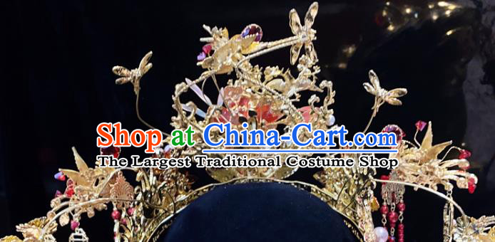 Chinese Traditional Hair Accessories Classical Flowers Hair Crown Wedding Xiuhe Suit Phoenix Coronet