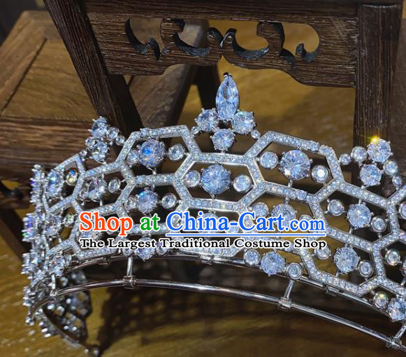 Top Handmade Wedding Zircon Royal Crown Bride Accessories Europe Princess Hair Jewelry
