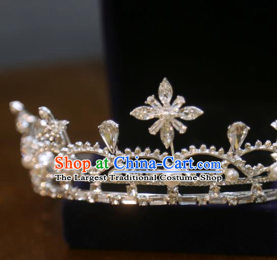 Top Handmade Bride Accessories Wedding Zircon Royal Crown Europe Princess Crystal Hair Jewelry