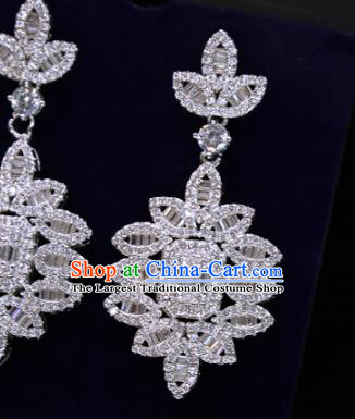 Top Grade Handmade Wedding Zircon Earrings Europe Princess Jewelry Ear Accessories