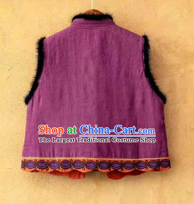 China National Guizhou Ethnic Embroidered Vest Women Traditional Tang Suit Upper Outer Garment Clothing Waistcoat