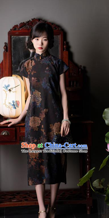 Chinese National Women Dress Classical Silk Cheongsam Traditional Qipao Costume
