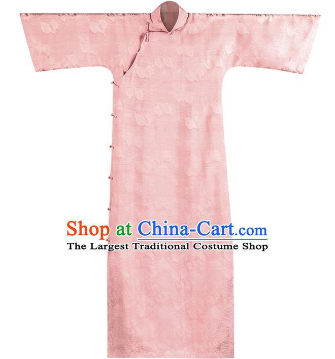Chinese National Classical Qipao Dress Traditional Women Pink Silk Cheongsam Costume