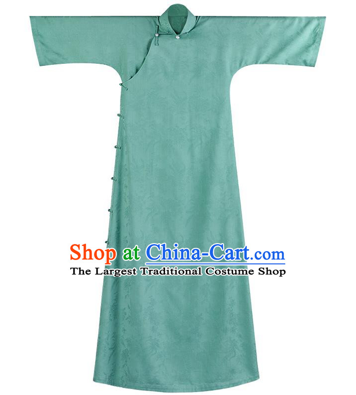 Chinese Traditional Women Cheongsam Costume National Classical Green Silk Qipao Dress
