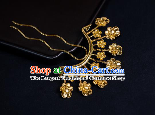 China Ancient Empress Orchids Hair Stick Ming Dynasty Hair Accessories Palace Queen Gilding Hairpin
