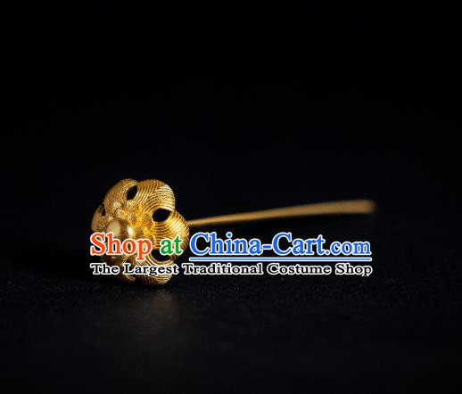 China Traditional Ming Dynasty Palace Hair Stick Ancient Court Empress Hair Accessories Gilding Hairpins