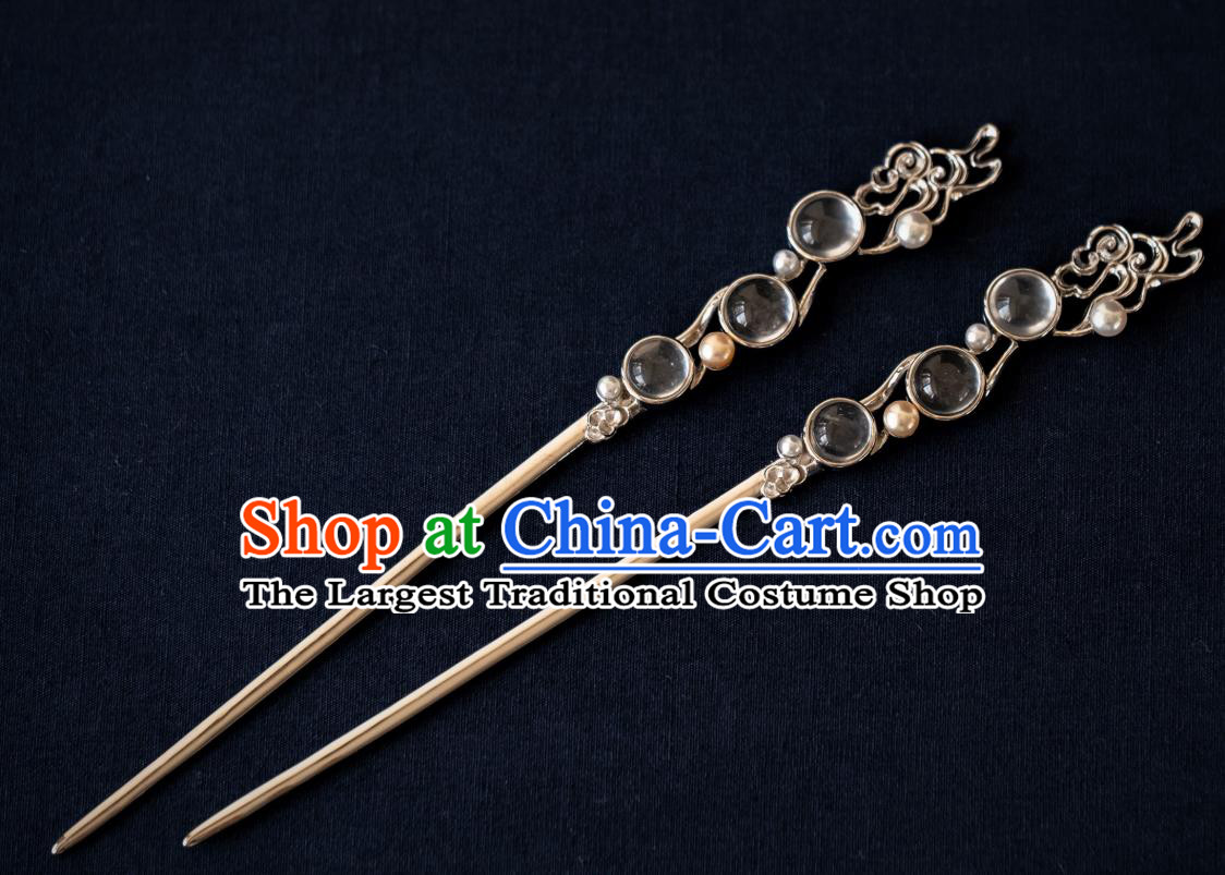 China Ancient Crystal Hair Stick Cloud Hair Accessories Traditional Tang Dynasty Hairpin