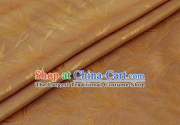Asian Chinese Traditional Bamboo Pattern Design Ginger Silk Drapery Mulberry Silk Fabric Hanfu Cloth