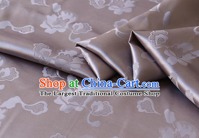 Deep Grey Mulberry Silk Fabric Asian Chinese Silk Drapery Traditional Pattern Design Hanfu Satin Cloth