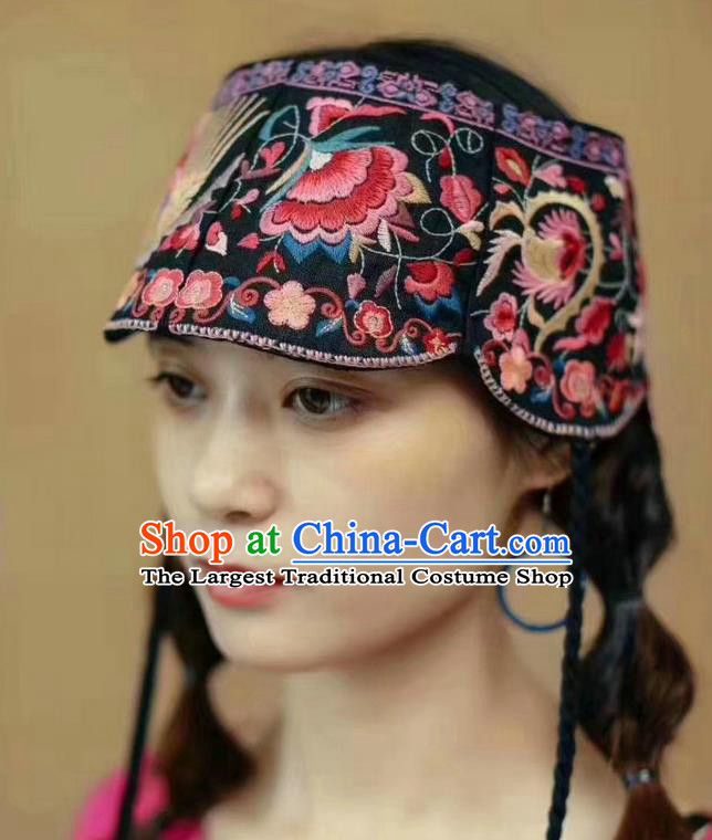 China National Individuality Hair Accessories Handmade Ethnic Embroidered Cap Flax Headband