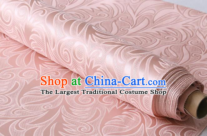 Chinese Cheongsam Silk Drapery Classical Sago Flowers Pattern Damask Fabric Traditional Pink Jacquard Cloth