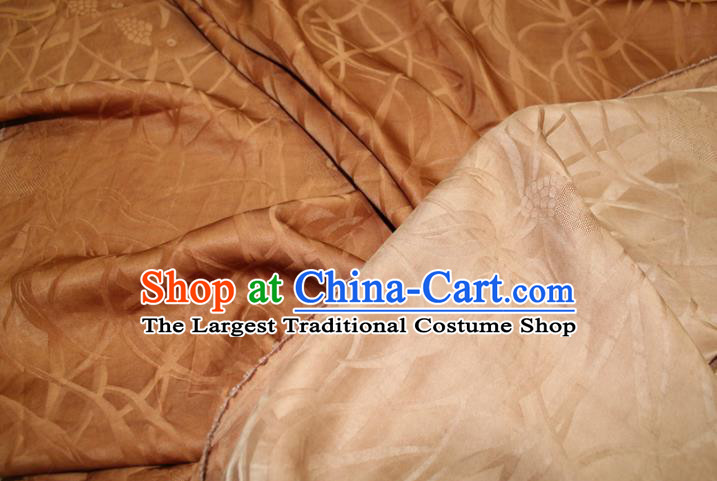 Chinese Classical Grass Pattern Silk Drapery Traditional Cheongsam Fabric Ginger Gambiered Guangdong Gauze