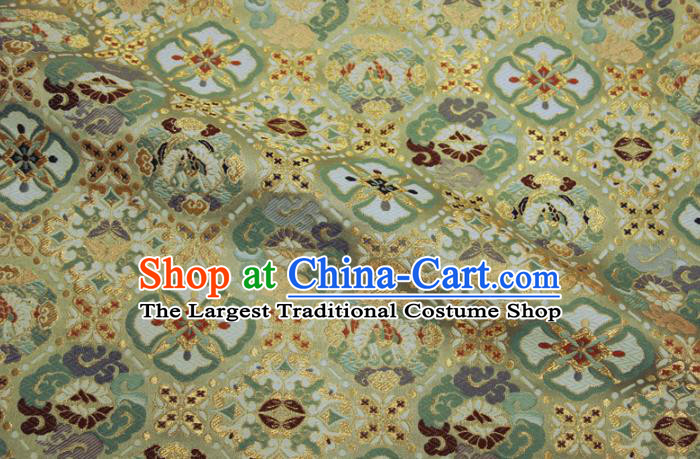 Asian Traditional Dragon Pattern Design Yellow Brocade Nishijin Tapestry Satin Japanese Kimono Cloth Fabric