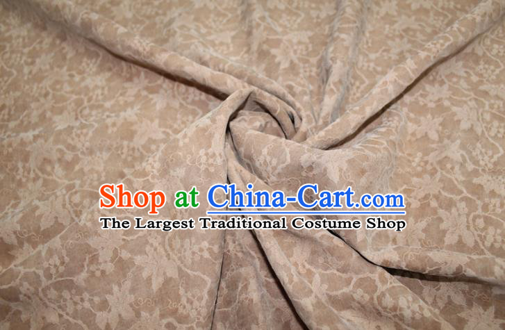 Chinese Classical Grape Pattern Silk Drapery Traditional Cheongsam Gambiered Guangdong Gauze Ginger Silk Fabric