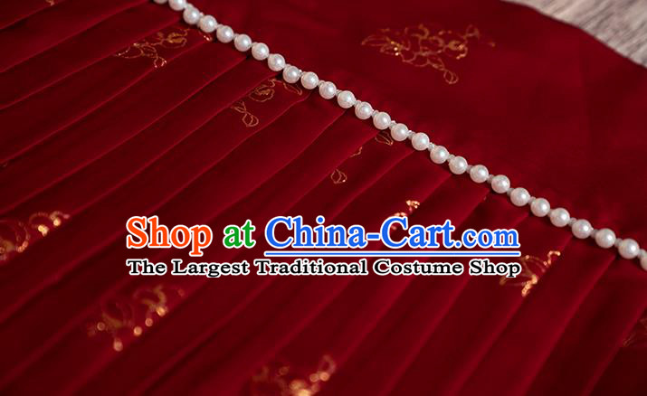 Ancient China Traditional Wedding Hanfu Clothing Song Dynasty Court Empress Red Historical Costumes Complete Set