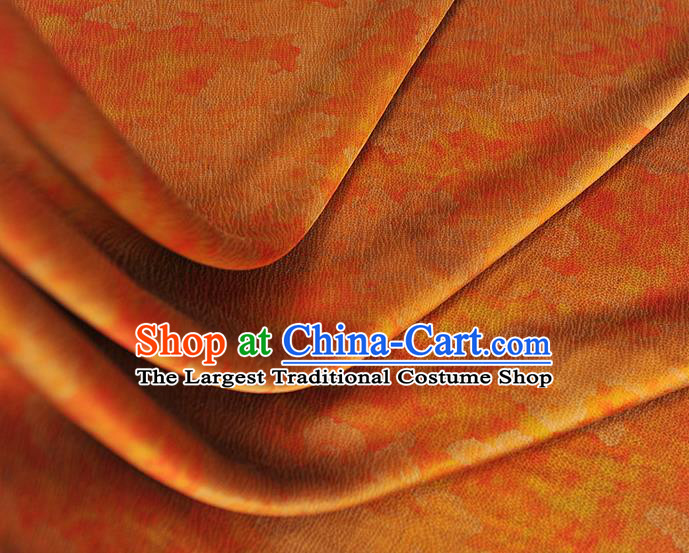 Chinese Classical Pattern Silk Drapery Traditional Gambiered Guangdong Gauze Cheongsam Jacquard Fabric Orange Satin