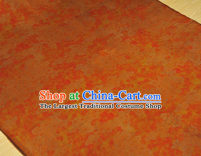 Chinese Classical Pattern Silk Drapery Traditional Gambiered Guangdong Gauze Cheongsam Jacquard Fabric Orange Satin