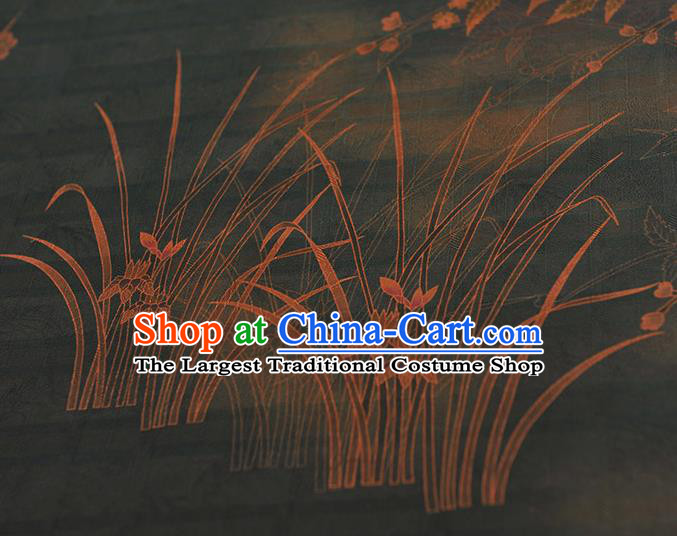 China Classical Jasmine Pattern Silk Fabric Cheongsam Cloth Traditional Jacquard Strovirens Satin