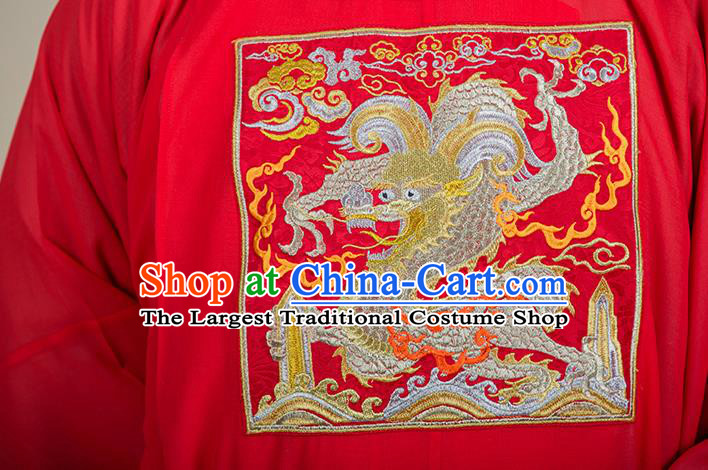 China Ancient Official Embroidered Robe Traditional Ming Dynasty Historical Hanfu Clothing for Men