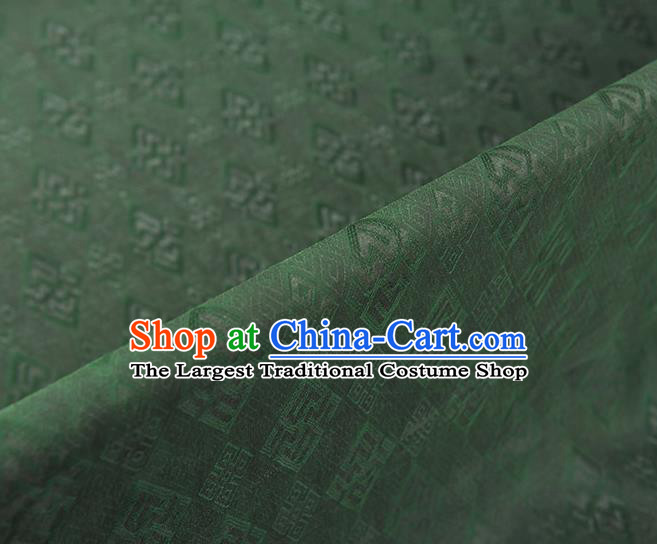 Chinese Traditional Green Silk Fabric Cheongsam Classical Rhombus Pattern Gambiered Guangdong Gauze Cloth