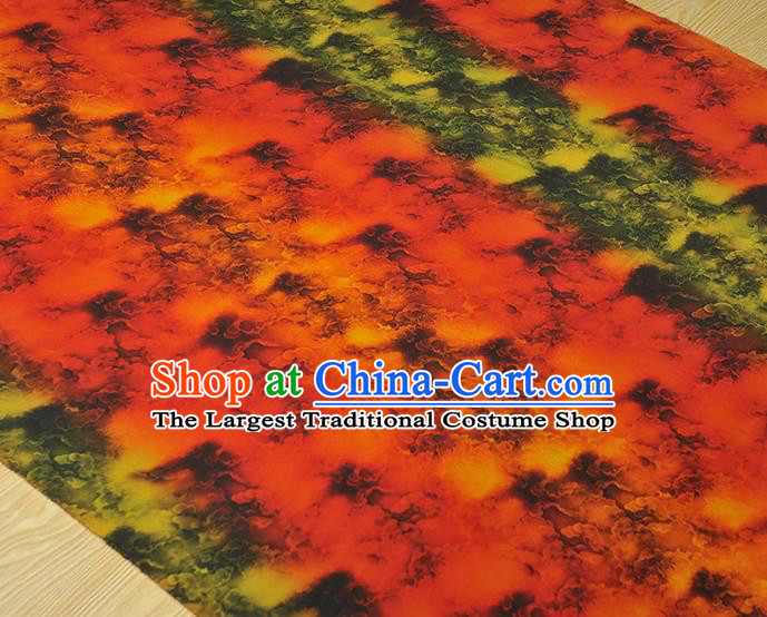 Chinese Cheongsam Classical Clouds Pattern Satin Cloth Traditional Gambiered Guangdong Gauze Jacquard Red Silk Fabric