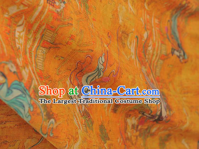 Chinese Classical Goddess Pattern Silk Material Traditional Fabric Cheongsam Gambiered Guangdong Gauze