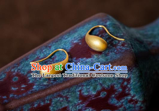 China Ming Dynasty Empress Gilding Earrings Traditional Ancient Court Ear Jewelry