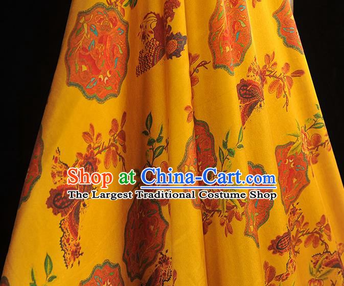 Chinese Traditional Cheongsam Satin Fabric Classical Butterfly Pattern Silk Material