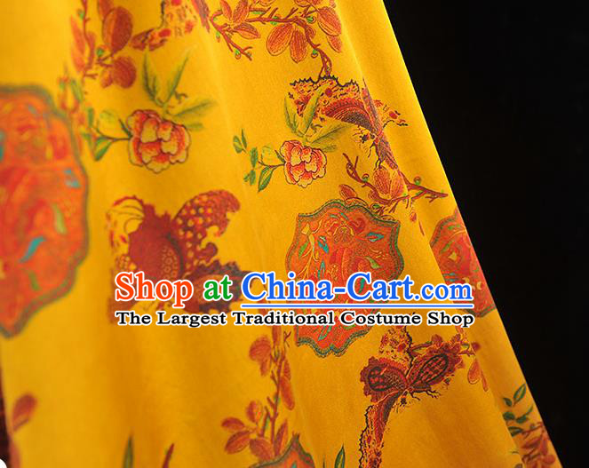 Chinese Traditional Cheongsam Satin Fabric Classical Butterfly Pattern Silk Material