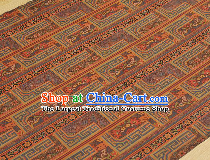 Chinese Traditional Silk Fabric Cheongsam Cloth Material Classical City Wall Pattern Lilac Gambiered Guangdong Gauze