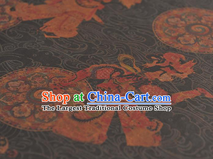 Top Grade Chinese Traditional Court Lady Pattern Silk Drapery Cheongsam Gambiered Guangdong Gauze Craquelure Fabric