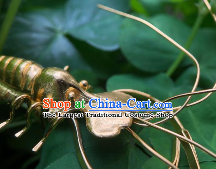 China Traditional Golden Shrimp Hair Accessories Handmade Ancient Empress Hair Sticks Ming Dynasty Hairpins for Women