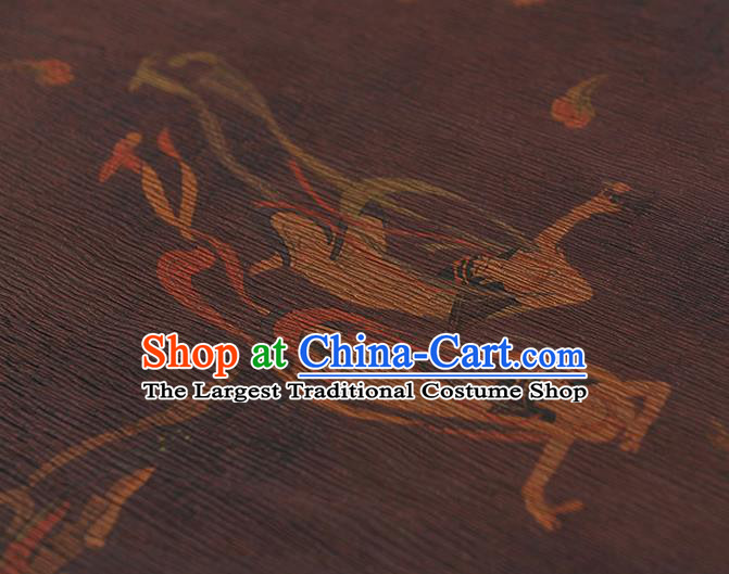 Top Cheongsam Dark Purple Crepe Fabric Chinese Traditional Flying Apsaras Pattern Silk Drapery Gambiered Guangdong Gauze