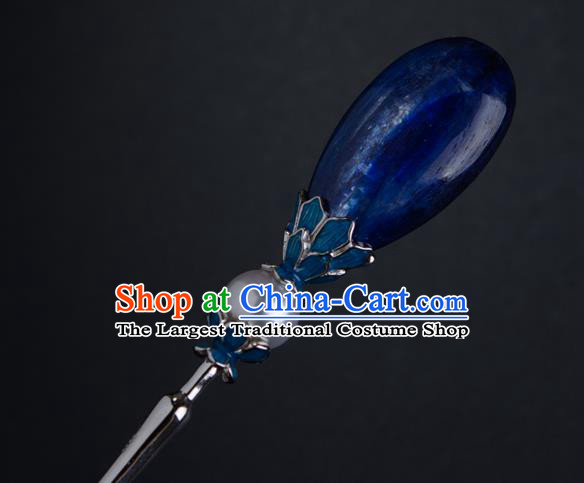 China Hanfu Hair Stick Traditional Ancient Noble Woman Hair Accessories Ming Dynasty Kyanite Hairpin