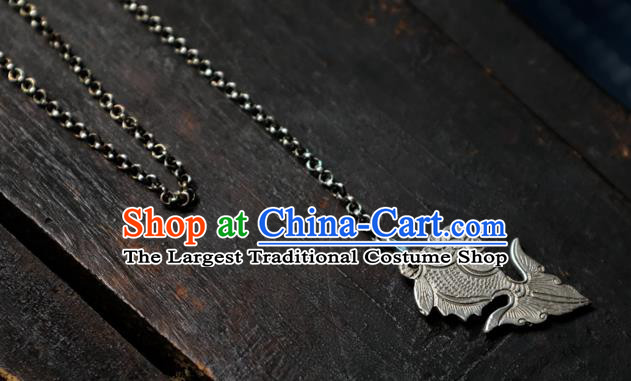 Handmade China National Women Jewelry Silver Carving Accessories Traditional Jade Necklace Pendant